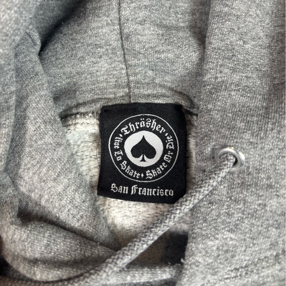 Thrasher Skateboard Magazine Hoodie Heather Grey Size M - Picture 3 of 7